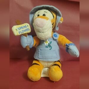 Vintage Disney Store Tigger In Gardening Outfit Small Plush